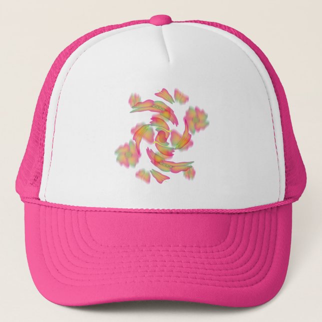 Butterflies & Flowers Trucker Hat (Front)