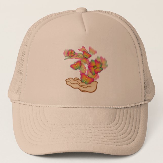 Butterflies & Flowers Trucker Hat (Front)