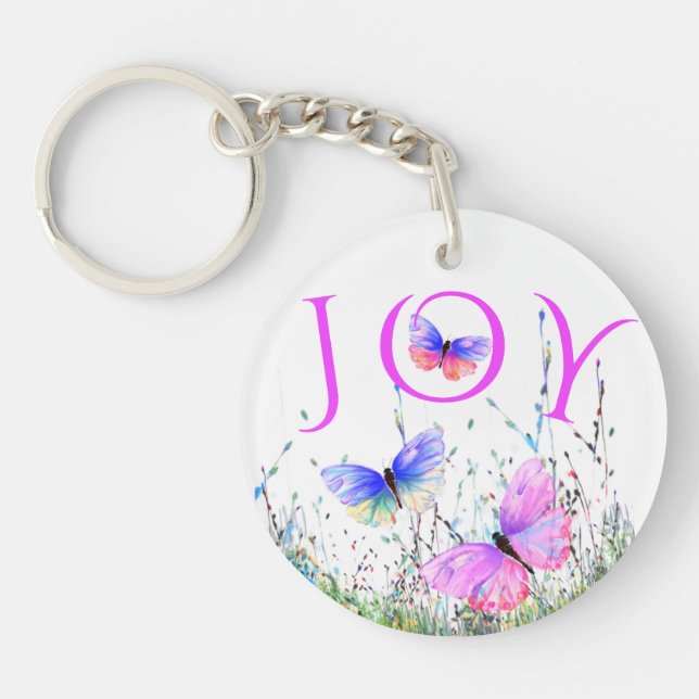 Butterflies Flying in Nature Keychain Gift (Front)