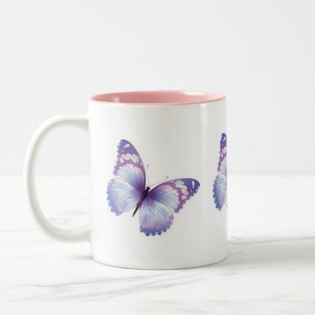 Butterflies for your life Two-Tone coffee mug (Left)