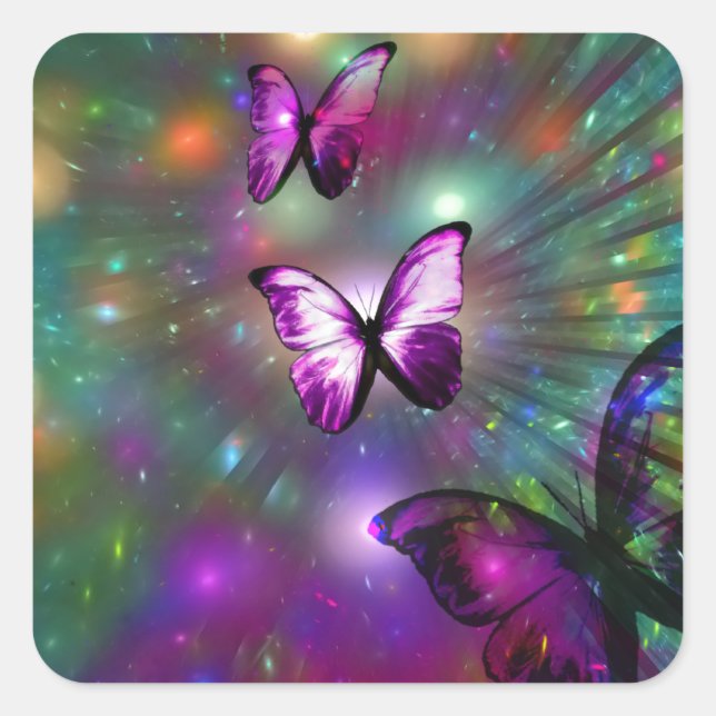 Butterflies Forever Square Sticker (Front)