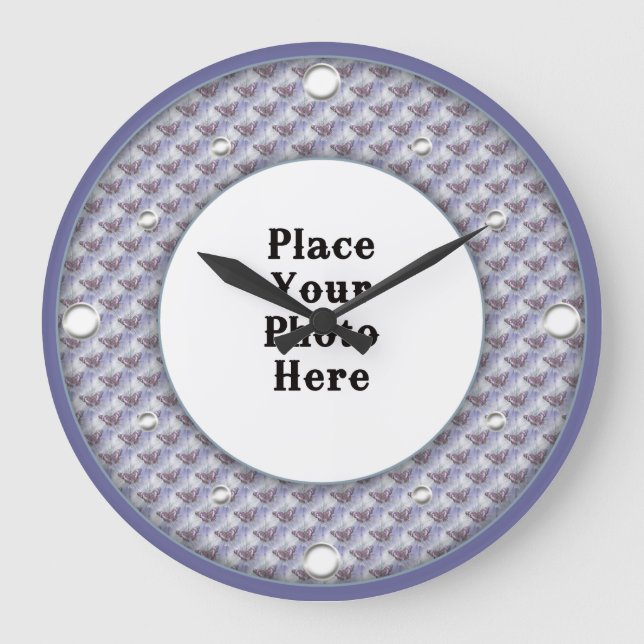 Butterflies Frame Your Photo Wall Clock (Front)