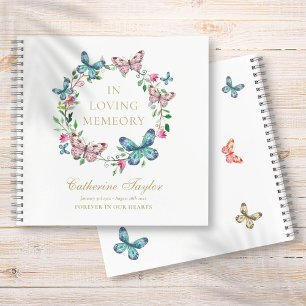 Butterflies Funeral Memorial Budget Guest Book
