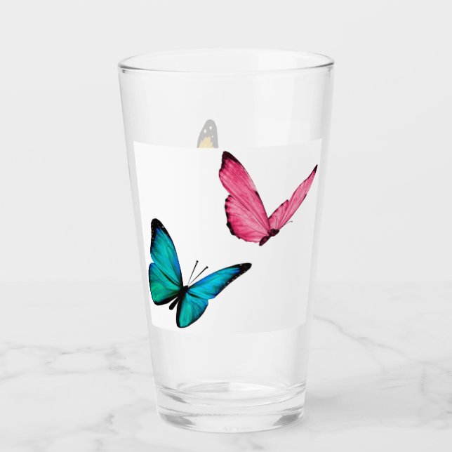 Butterflies Glass Cup (Front)
