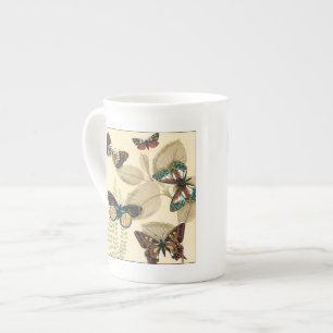 Butterflies Gliding Over Leaves Bone China Mug