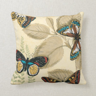 Butterflies Gliding Over Leaves Cushion