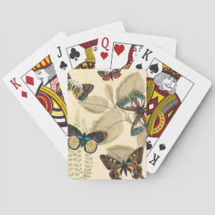 Butterflies Gliding Over Leaves Playing Cards