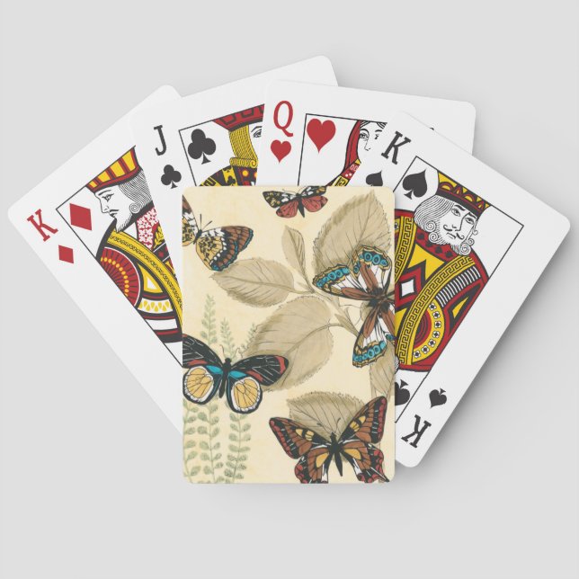 Butterflies Gliding Over Leaves Playing Cards (Back)