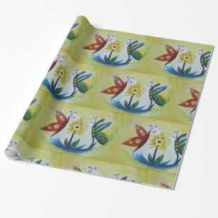 Butterflies Glossy Wrapping Paper, 30 in x 6 ft Paper