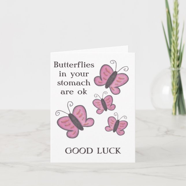 Butterflies Good Luck Card (Front)