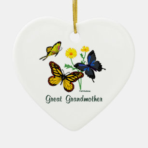 Butterflies Great Grandmother Ceramic Tree Decoration