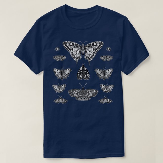 Butterflies Grunge Fairycore Aesthetic Dark Goth F T-Shirt (Design Front)