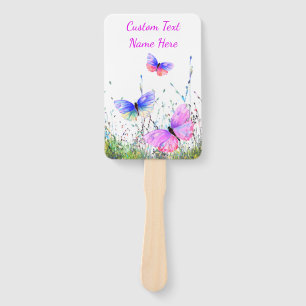 Butterflies Hand Fans Personalised Text Name