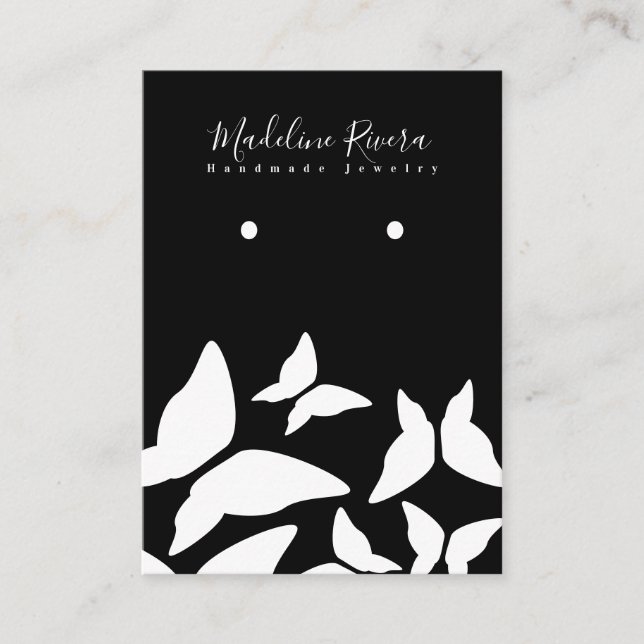 Butterflies Handmade Artisan Earring Display Cards (Front)