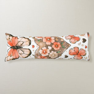 Butterflies, Hearts and Flowers Body Cushion