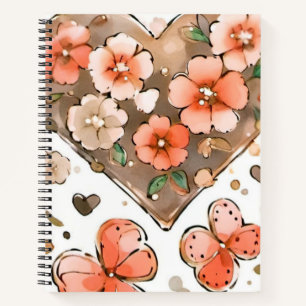 Butterflies, Hearts and Flowers Notebook