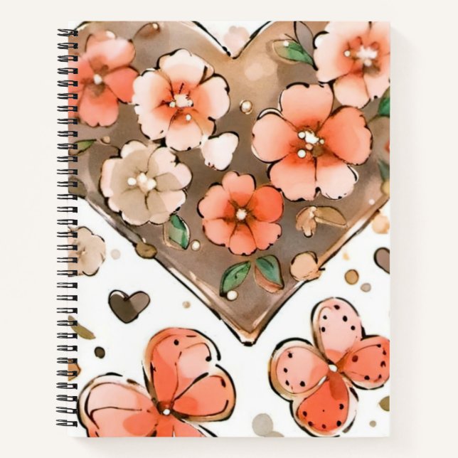 Butterflies, Hearts and Flowers Notebook (Front)