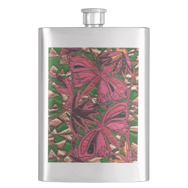 Butterflies Hip Flask (Front)
