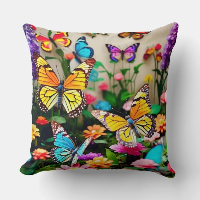 Butterflies in a Garden  Cushion (Front)