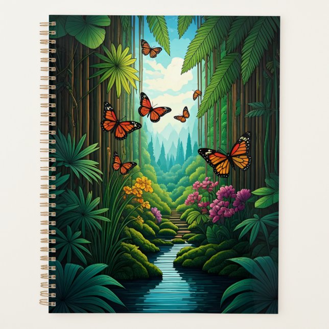 Butterflies in a Lush Jungle Planner (Front)