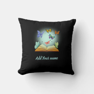 Butterflies in Book Throw Pillow