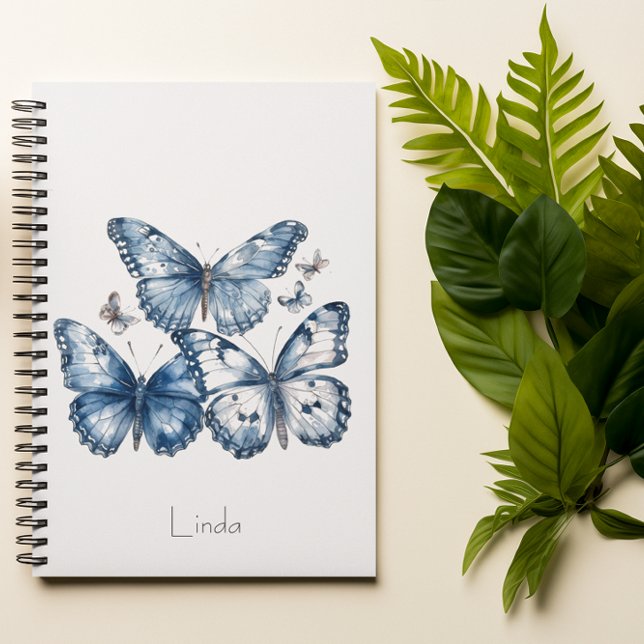 Butterflies in Delft Blue, customisable  Notebook (Creator Uploaded)