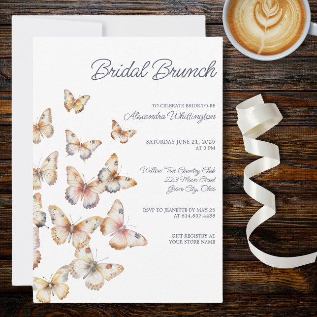 Butterflies in Flight Bridal Shower Invitation (Creator Uploaded)