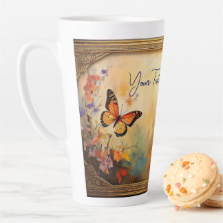 Butterflies in Frame Latte Mug
