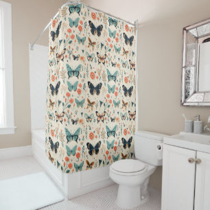 Butterflies in muted colors shower curtain