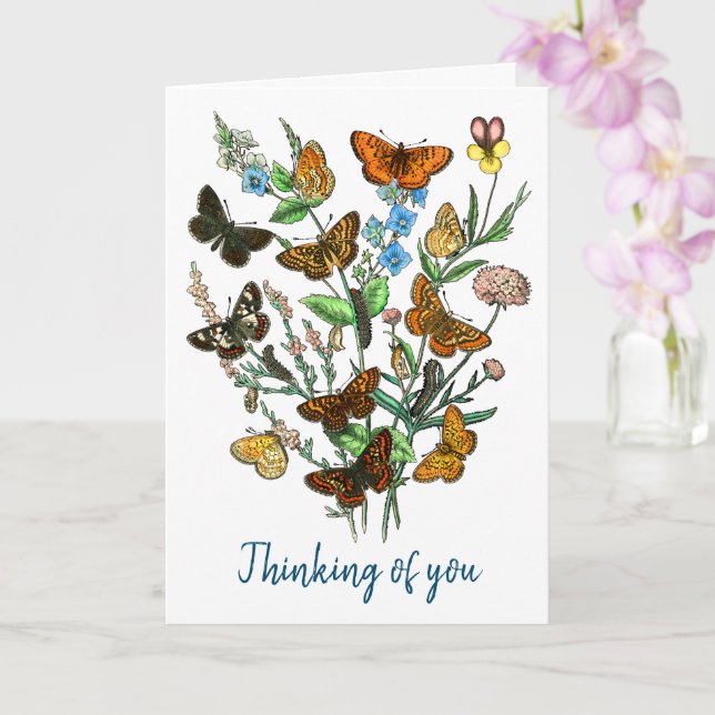 BUTTERFLIES IN NATURE CARD (Orchid)