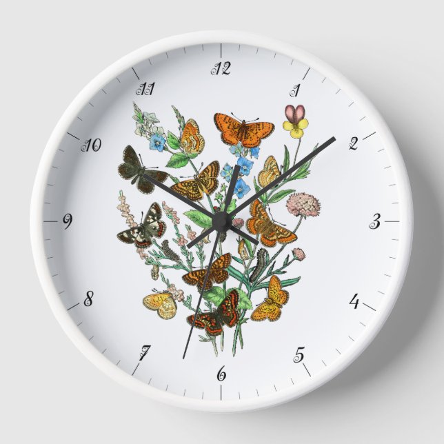 BUTTERFLIES IN NATURE LARGE CLOCK (Front)