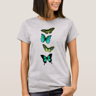 Butterflies in Shades of Blue and Green  T-Shirt