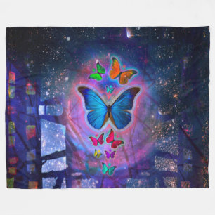 Butterflies in Space Fleece Blanket