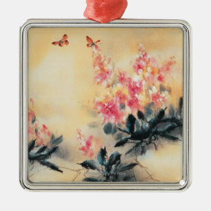 Butterflies in Spring Metal Ornament