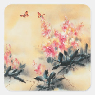 Butterflies in Spring Square Sticker