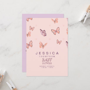 Butterflies in the Air Girl Baby Shower Invitation