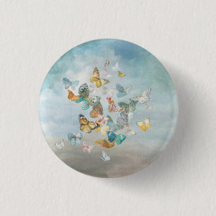 Butterflies in the Clouds 3 Cm Round Badge