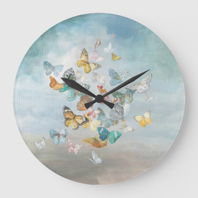 Butterflies in the Clouds Large Clock (Front)