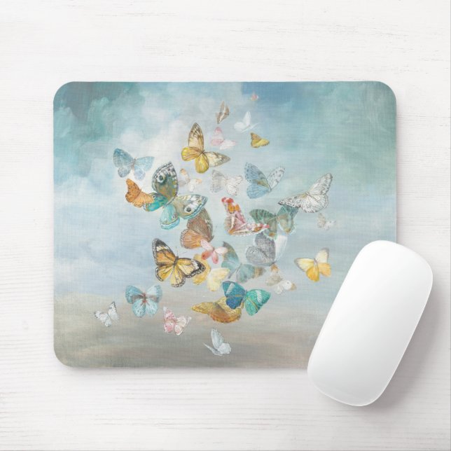 Butterflies in the Clouds Mouse Pad (With Mouse)