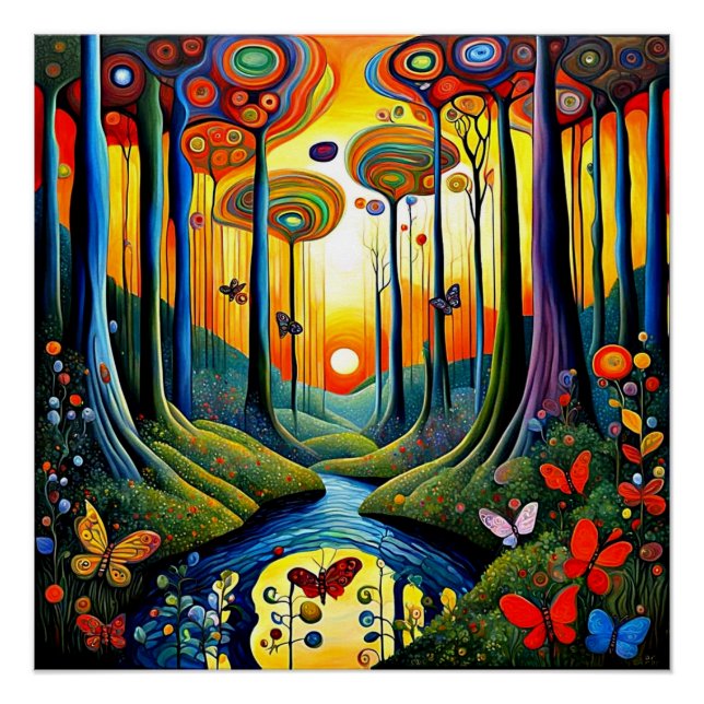 Butterflies in the forest poster (Front)