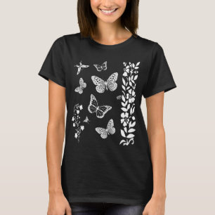 Butterflies in the garden elegant black T-Shirt