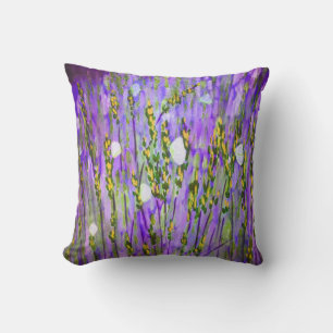 Butterflies In The Lavender Throw Pillow
