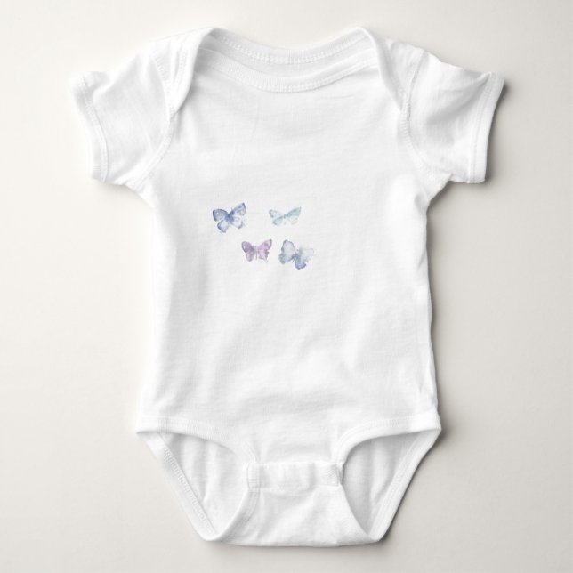 'Butterflies' Infant All-in-One 'Creeper' Baby Bodysuit (Front)