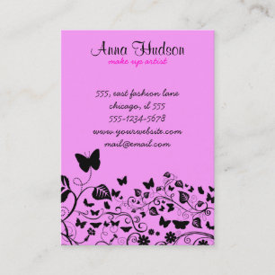 Butterflies, Insects - Pink and Black Business Card