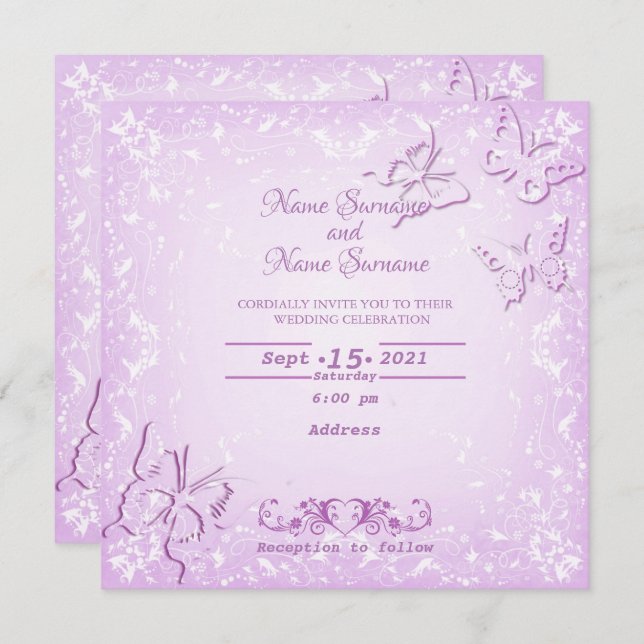 Butterflies Invitation (Front/Back)