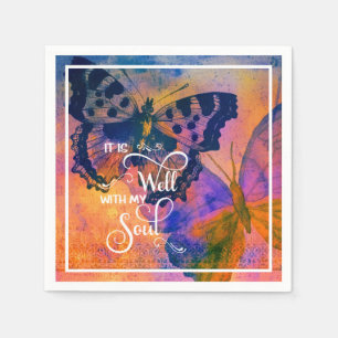 Butterflies It is well  Napkin