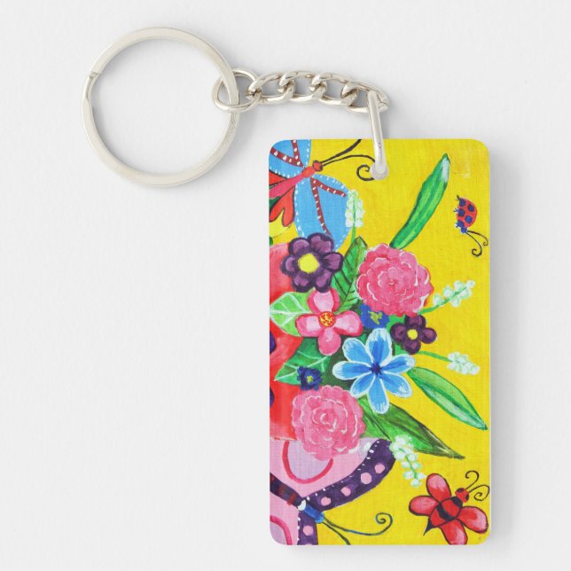 Butterflies & Ladybugs Acrylic Keychain (Front)