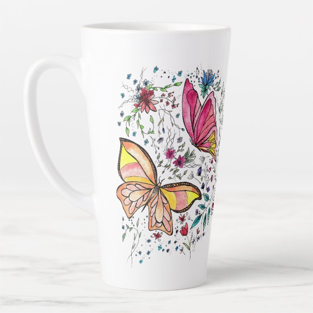 Butterflies Latte Mug (Left)