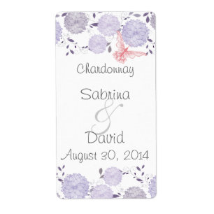 Butterflies & Lavender Chrysanthemums Wedding Wine