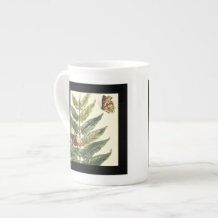 Butterflies & Leaves with Black Frame Bone China Mug